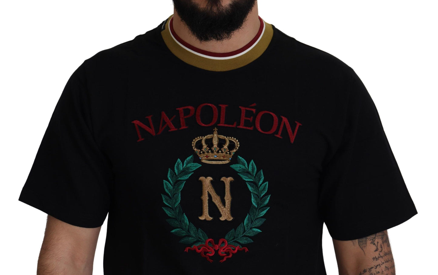 Dolce & Gabbana ikonisk sort bomulds-T-shirt med rund hals