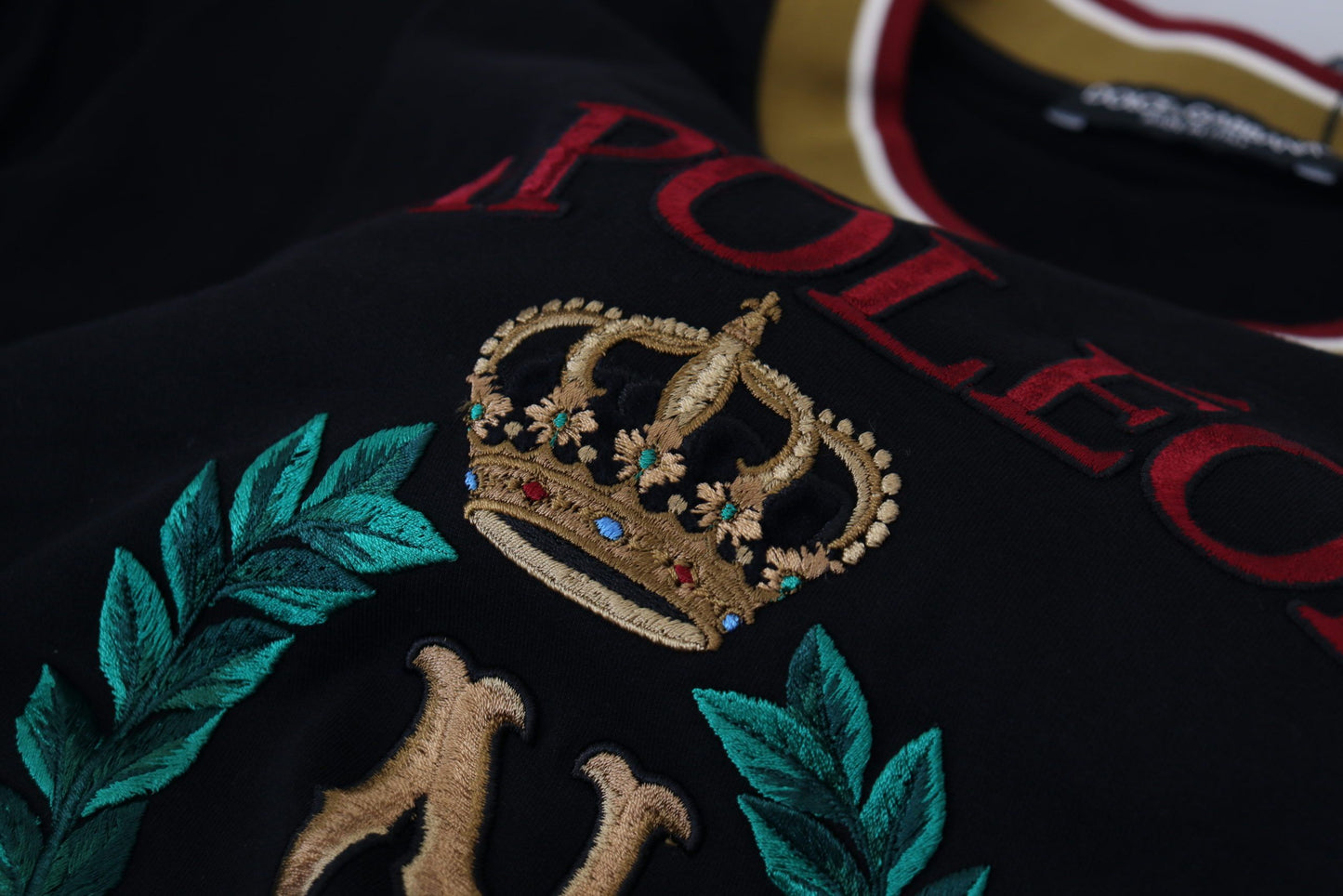 Dolce & Gabbana ikonisk sort bomulds-T-shirt med rund hals