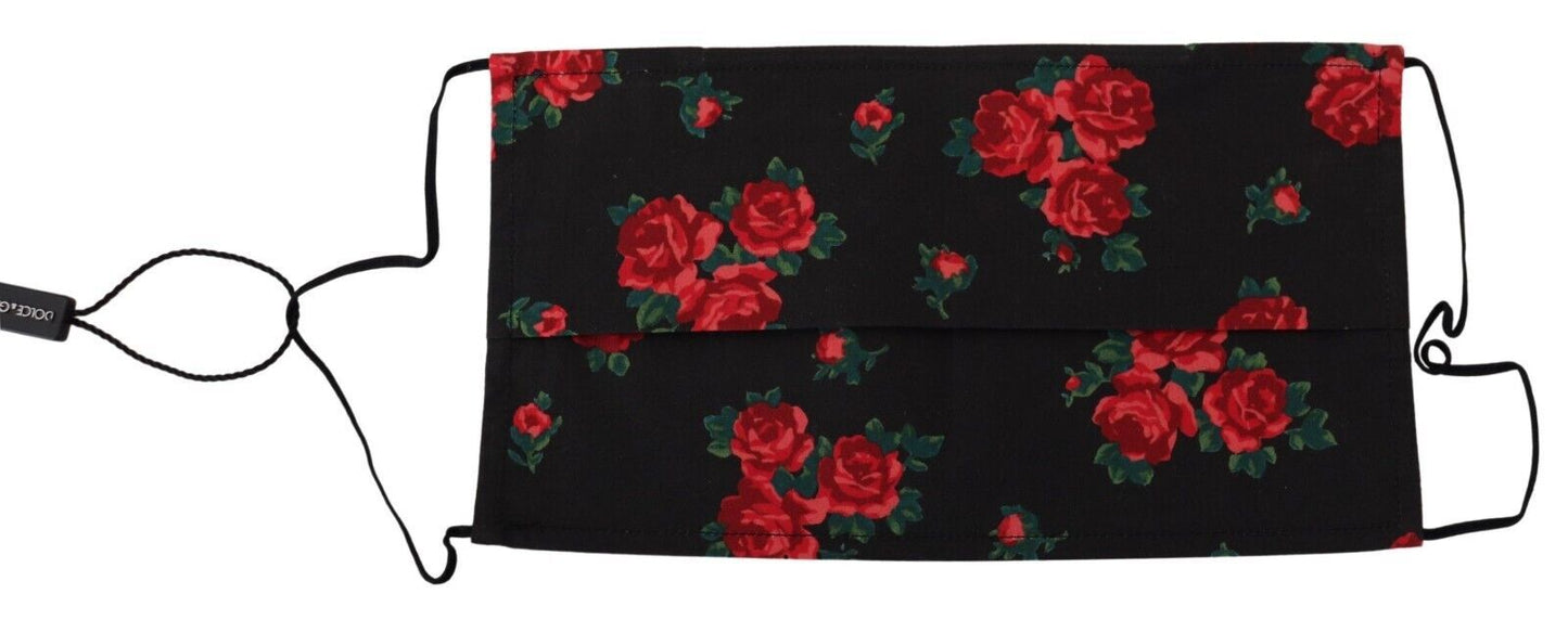 Dolce & Gabbana Elegant Blomsterprintet Plisseret Ansigtsmaske i Bomuld