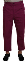 Dolce & Gabbana Elegant Magenta Bomulds Stretchbukser