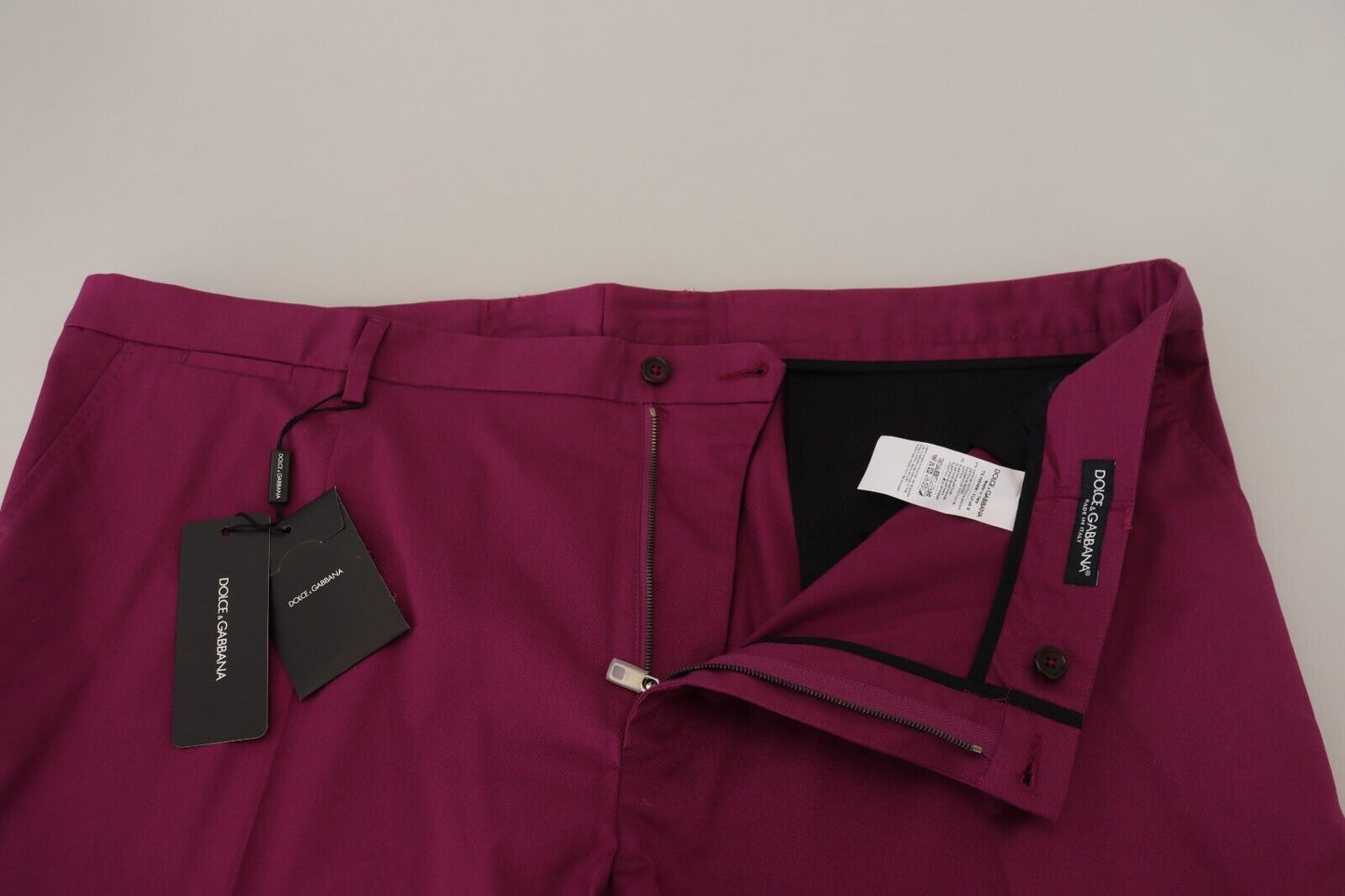 Dolce & Gabbana Elegant Magenta Bomulds Stretchbukser