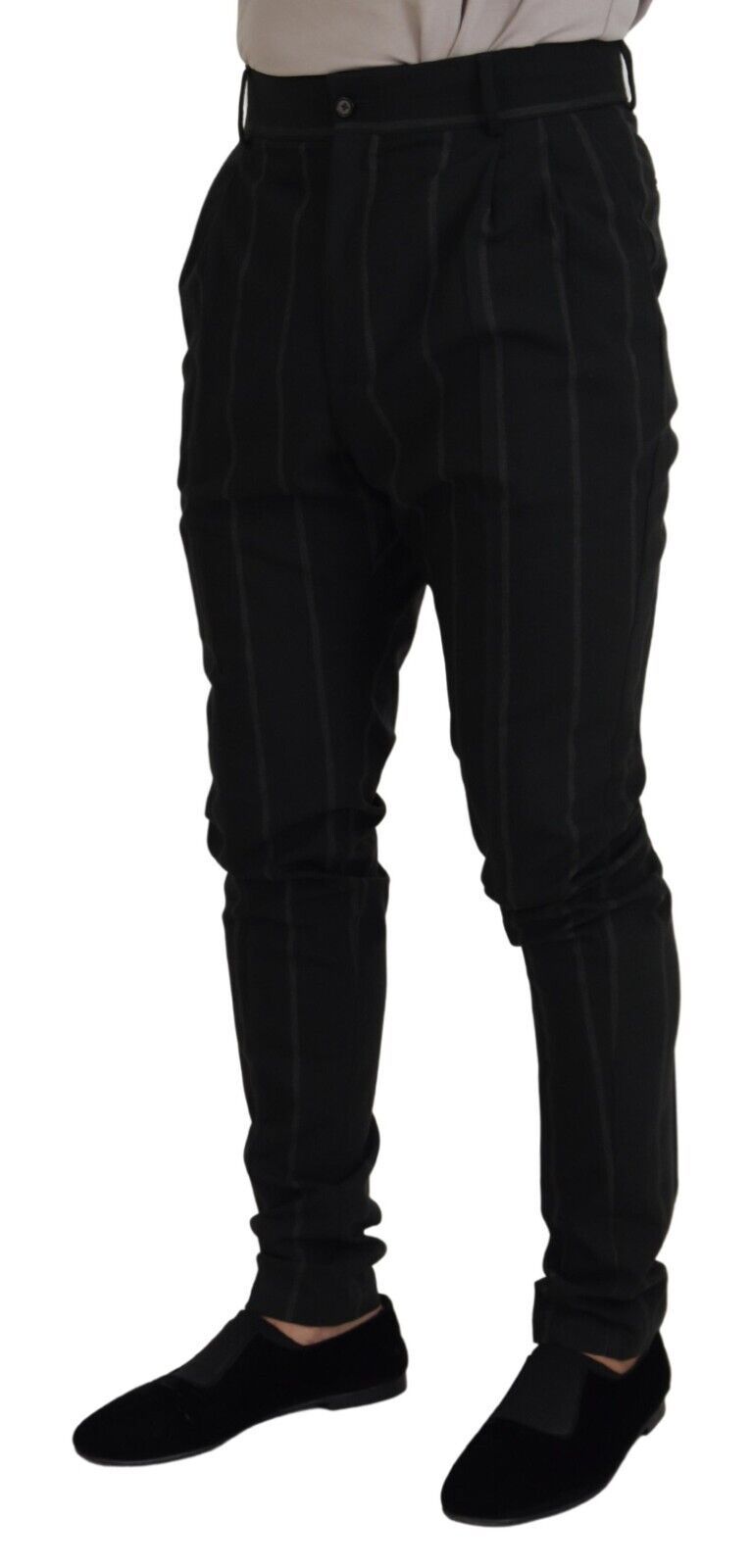 Dolce & Gabbana Elegante Sorte Skræddersyede Bukser