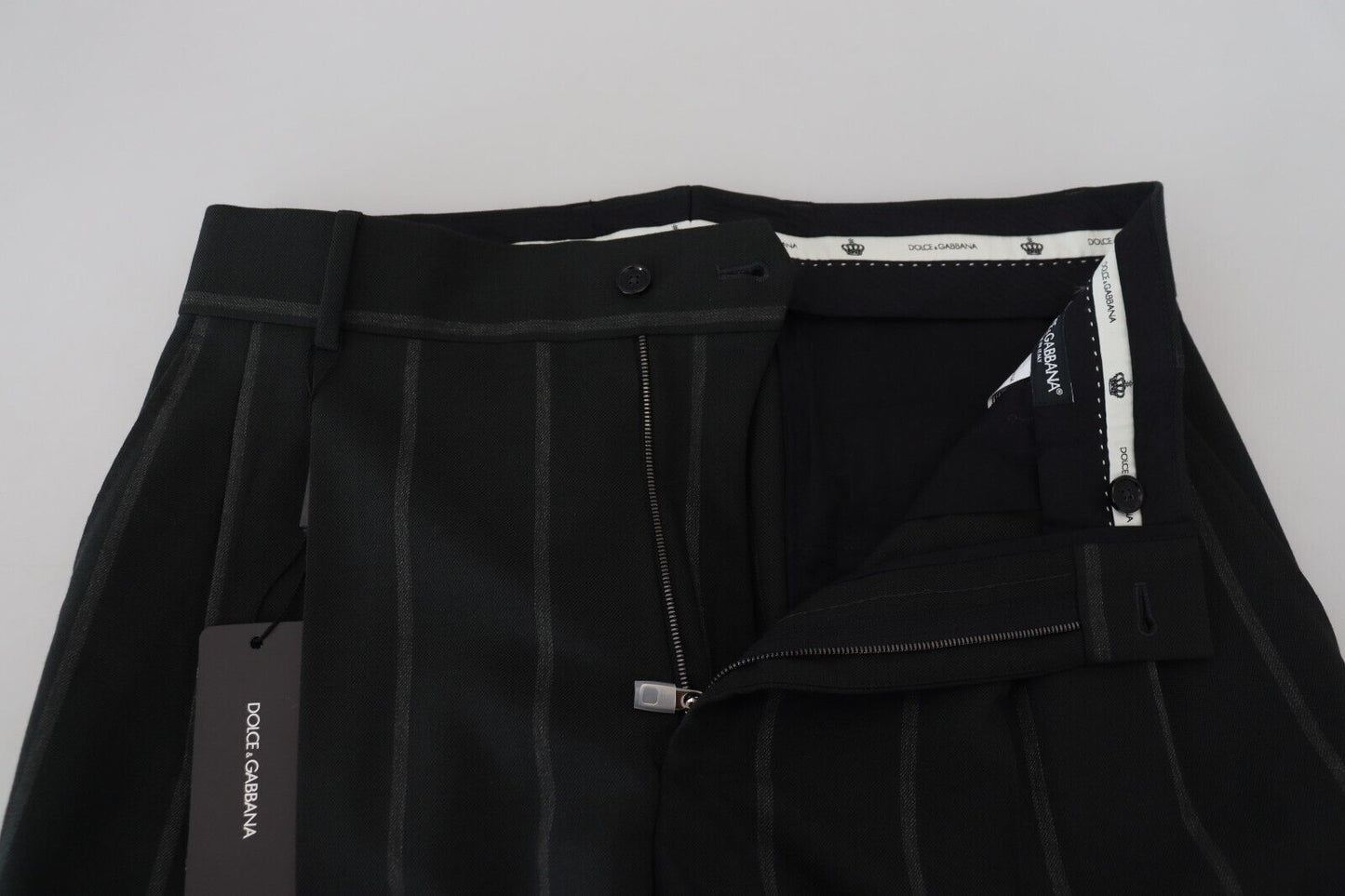 Dolce & Gabbana Elegante Sorte Skræddersyede Bukser