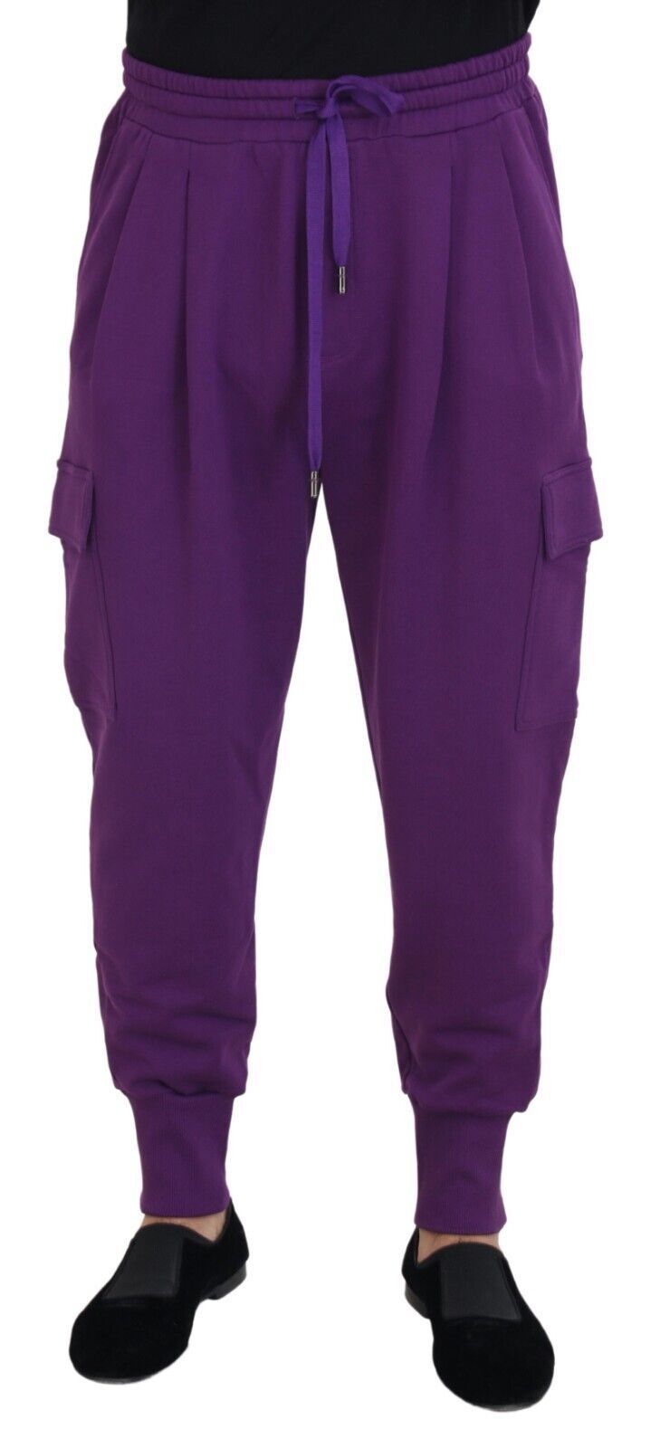 Dolce & Gabbana Elegant Lilla Cargo Joggingbukser i Bomuld