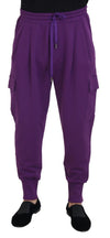 Dolce & Gabbana Elegant Lilla Cargo Joggingbukser i Bomuld