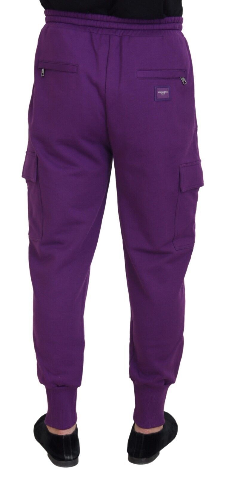 Dolce & Gabbana Elegant Lilla Cargo Joggingbukser i Bomuld