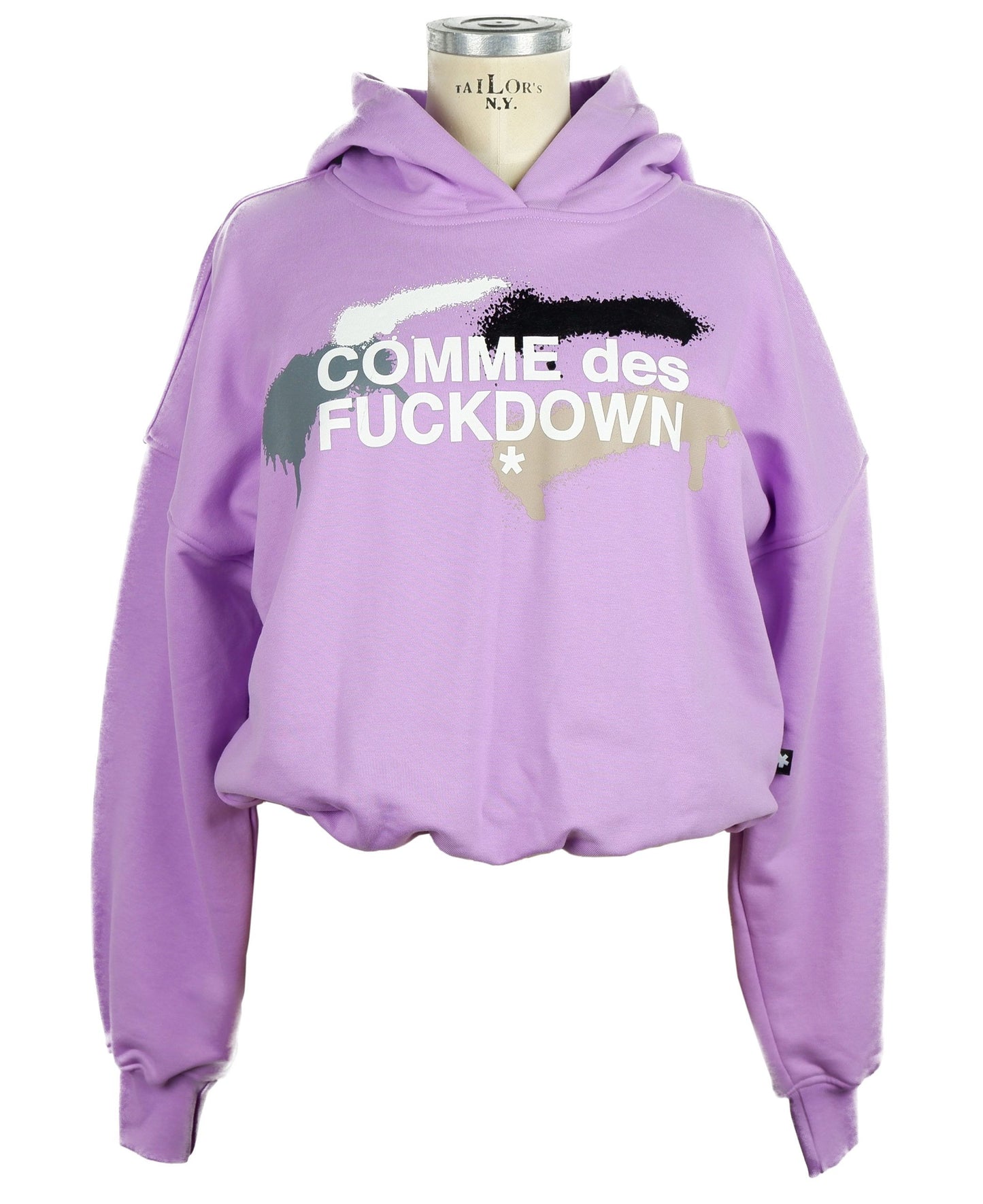 Comme Des Fuckdown Chic Lilla hættetrøje med logoprint
