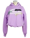 Comme Des Fuckdown Chic Lilla hættetrøje med logoprint