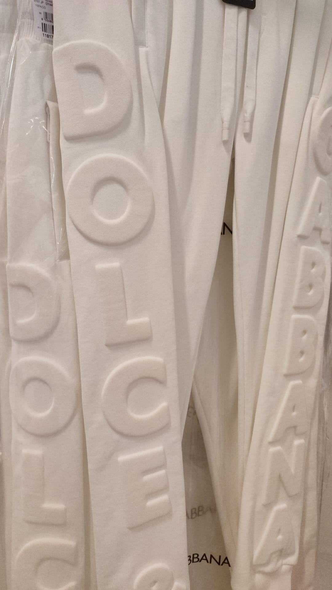 Dolce & Gabbana Elegante Hvide Joggingbukser i Bomuld