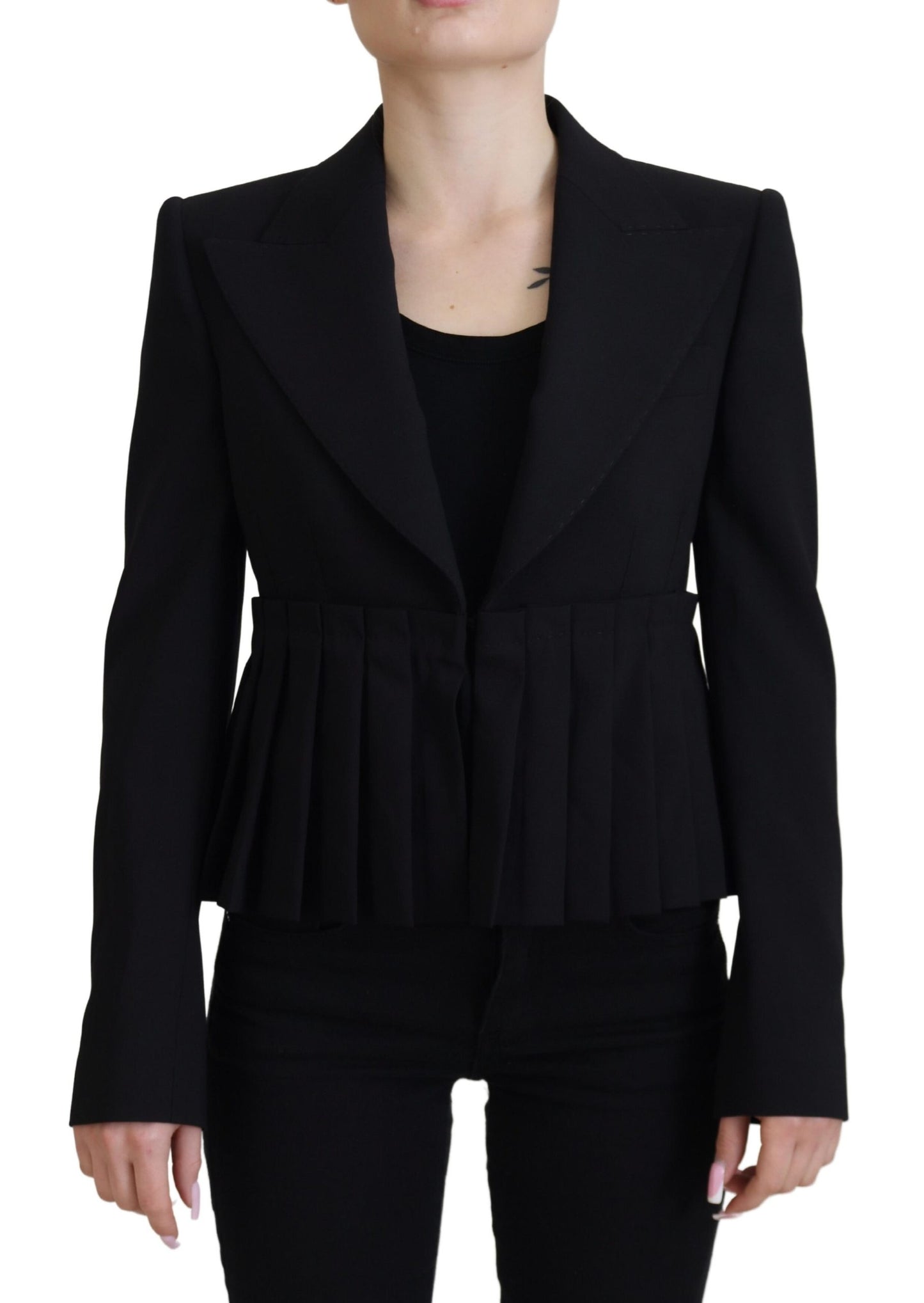 Dolce & Gabbana Elegant Sort Stretch Uldblazer