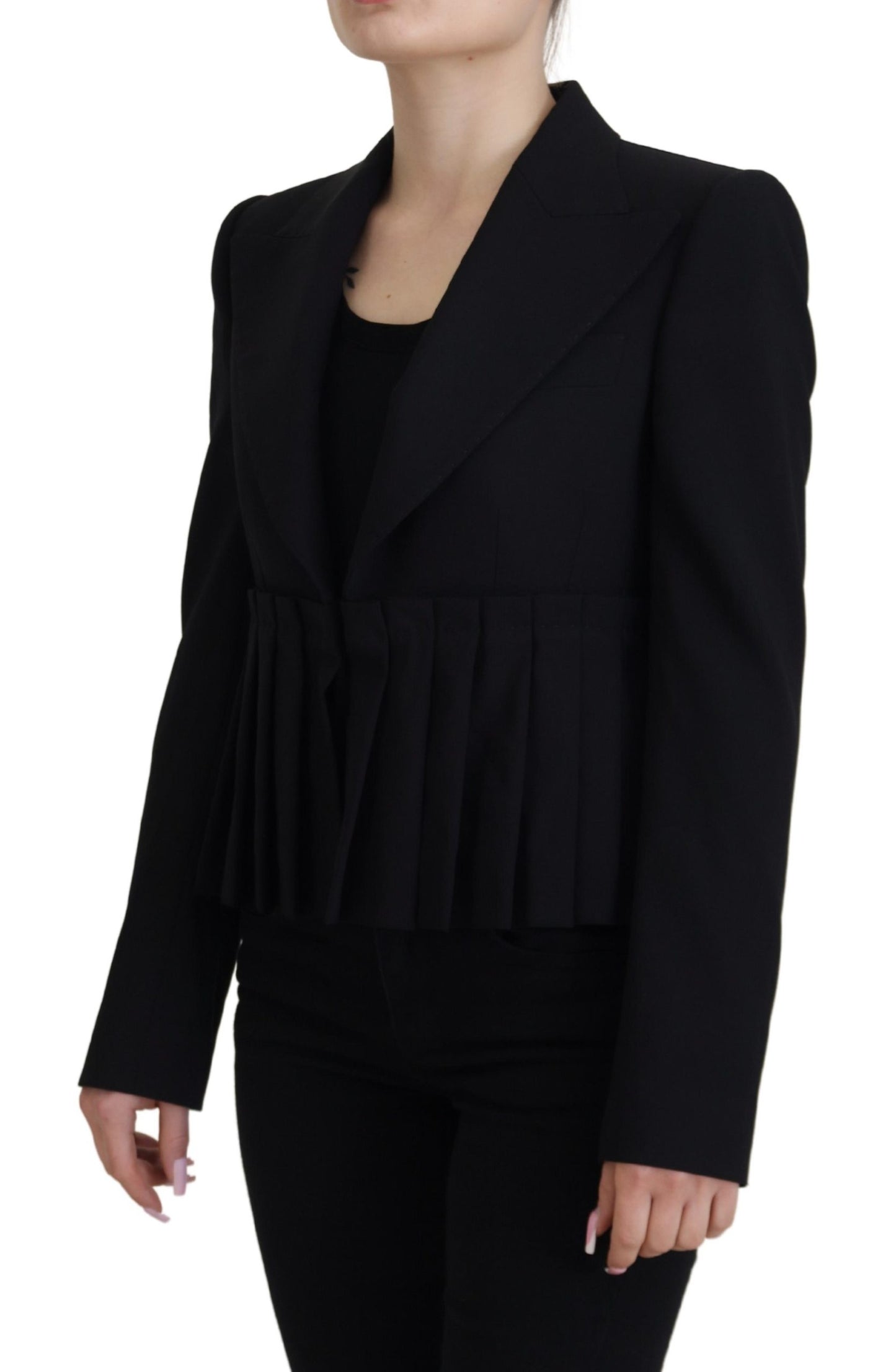 Dolce & Gabbana Elegant Sort Stretch Uldblazer