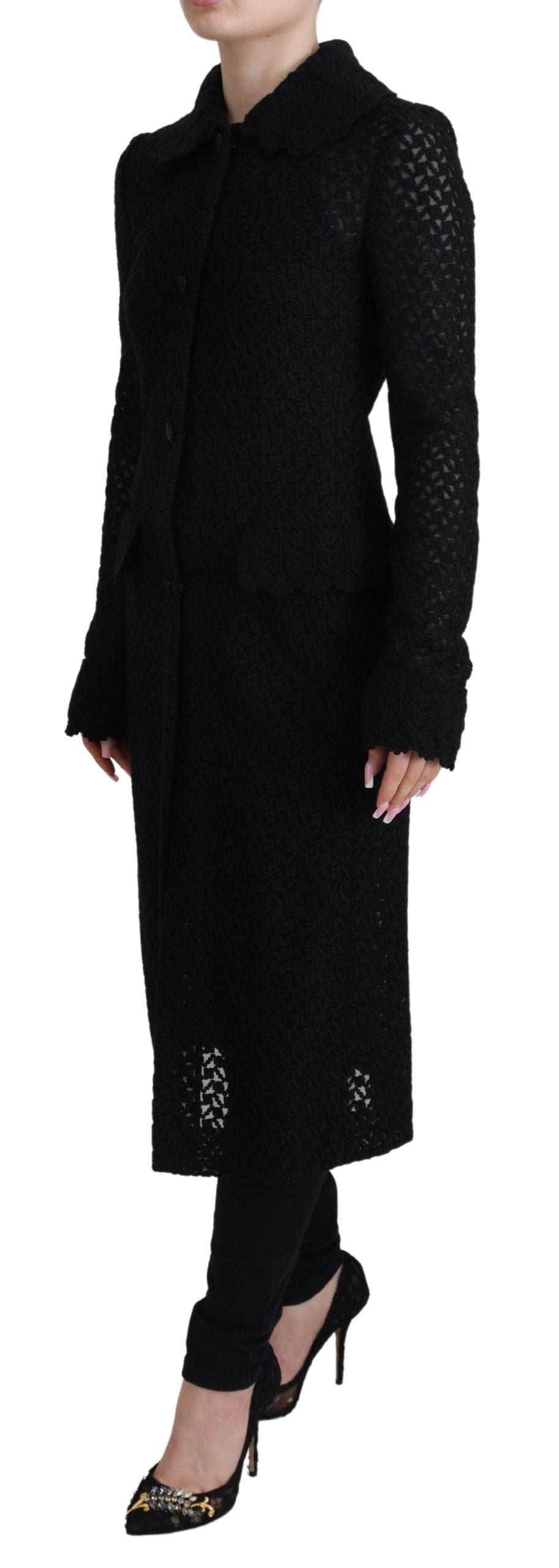 Dolce & Gabbana klassisk strikket lang jakke med knapper