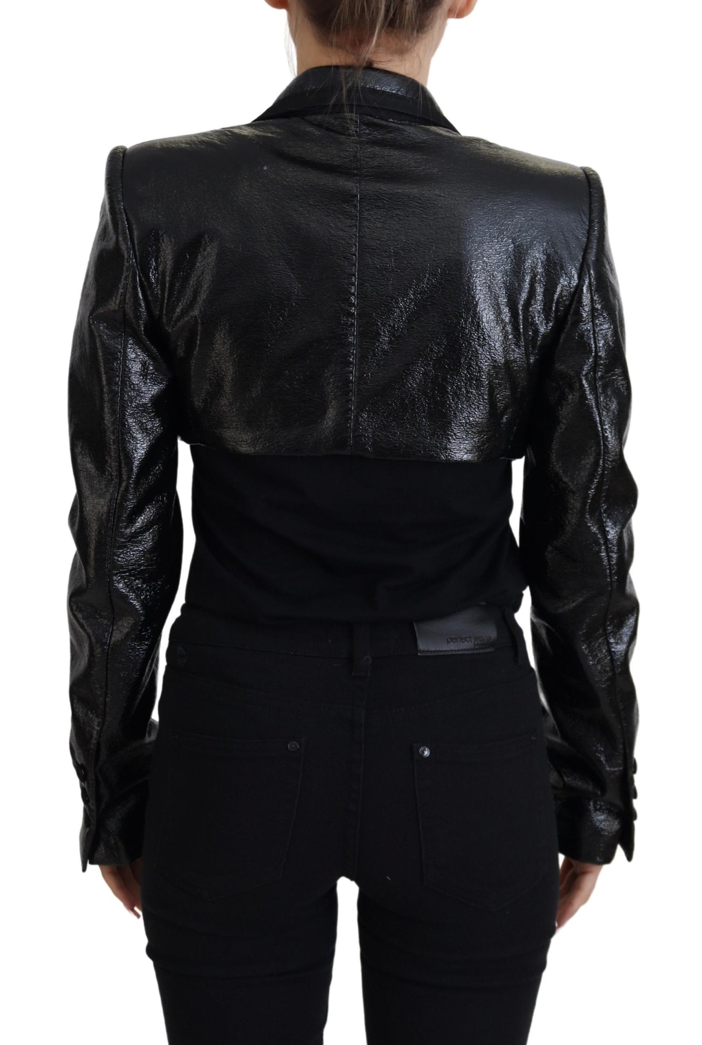 Dolce & Gabbana Elegant Cropped Sort Designerjakke