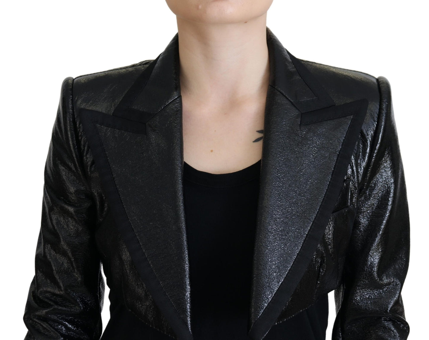 Dolce & Gabbana Elegant Cropped Sort Designerjakke