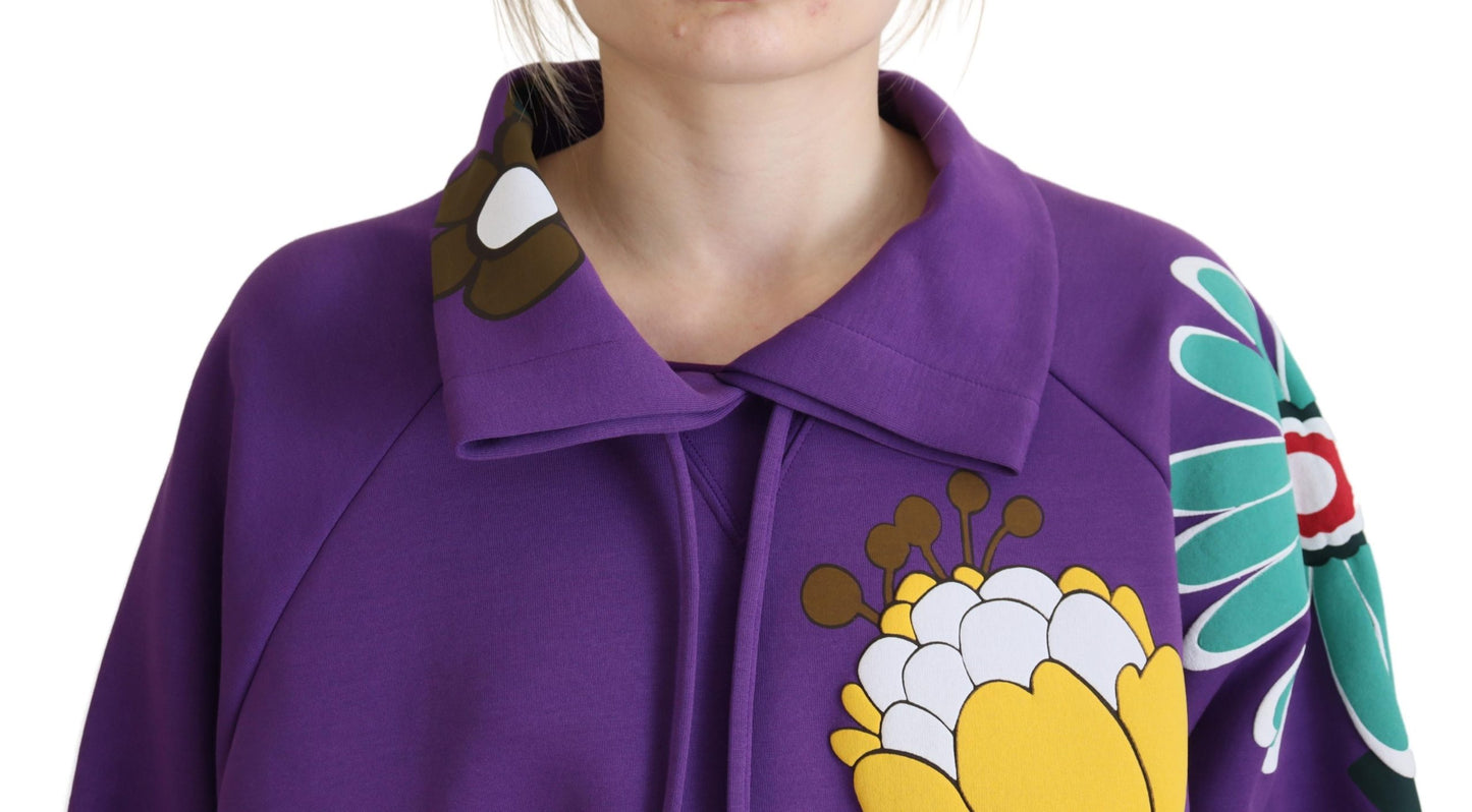 Dolce & Gabbana Elegant Lilla Blomsterpullover