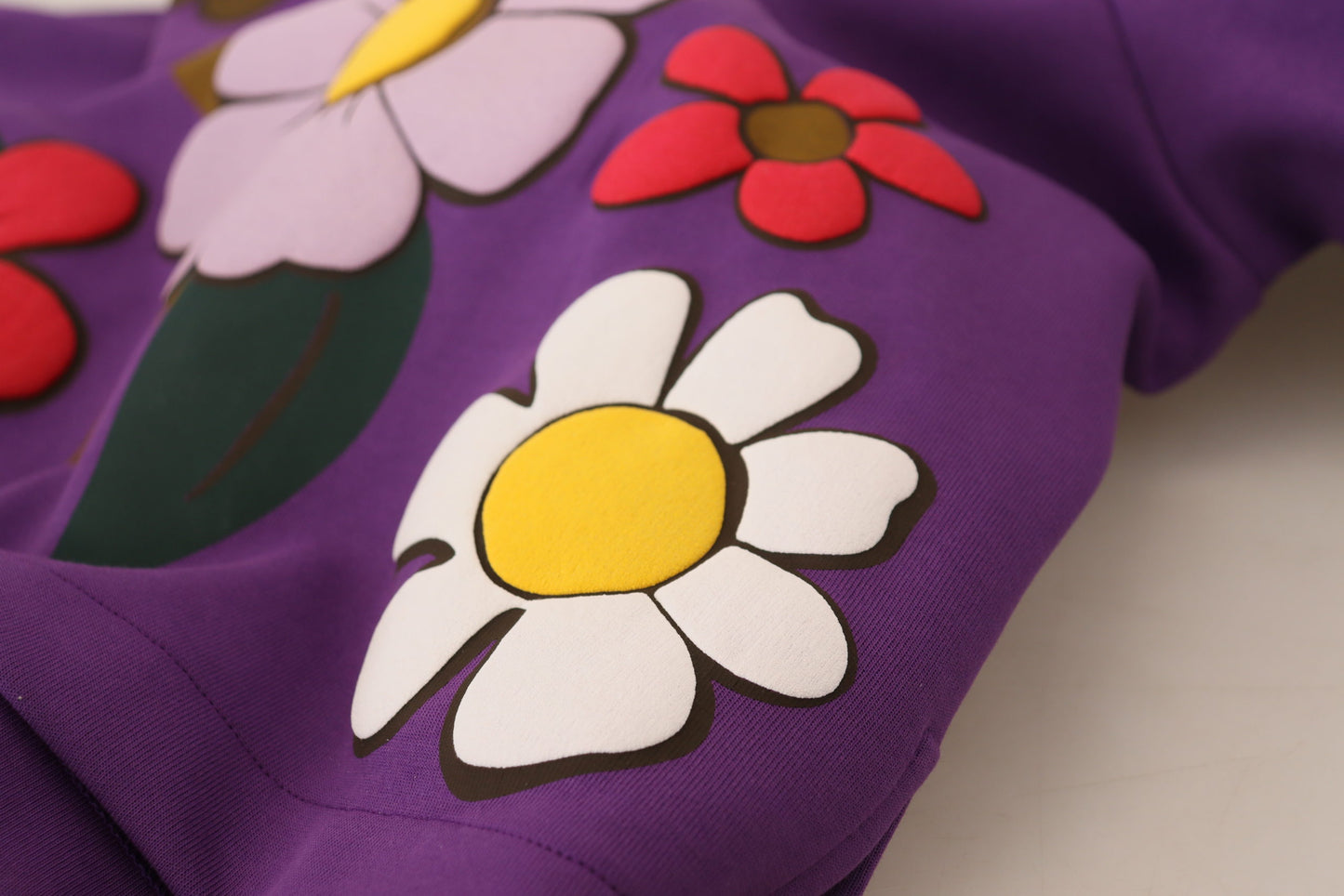Dolce & Gabbana Elegant Lilla Blomsterpullover