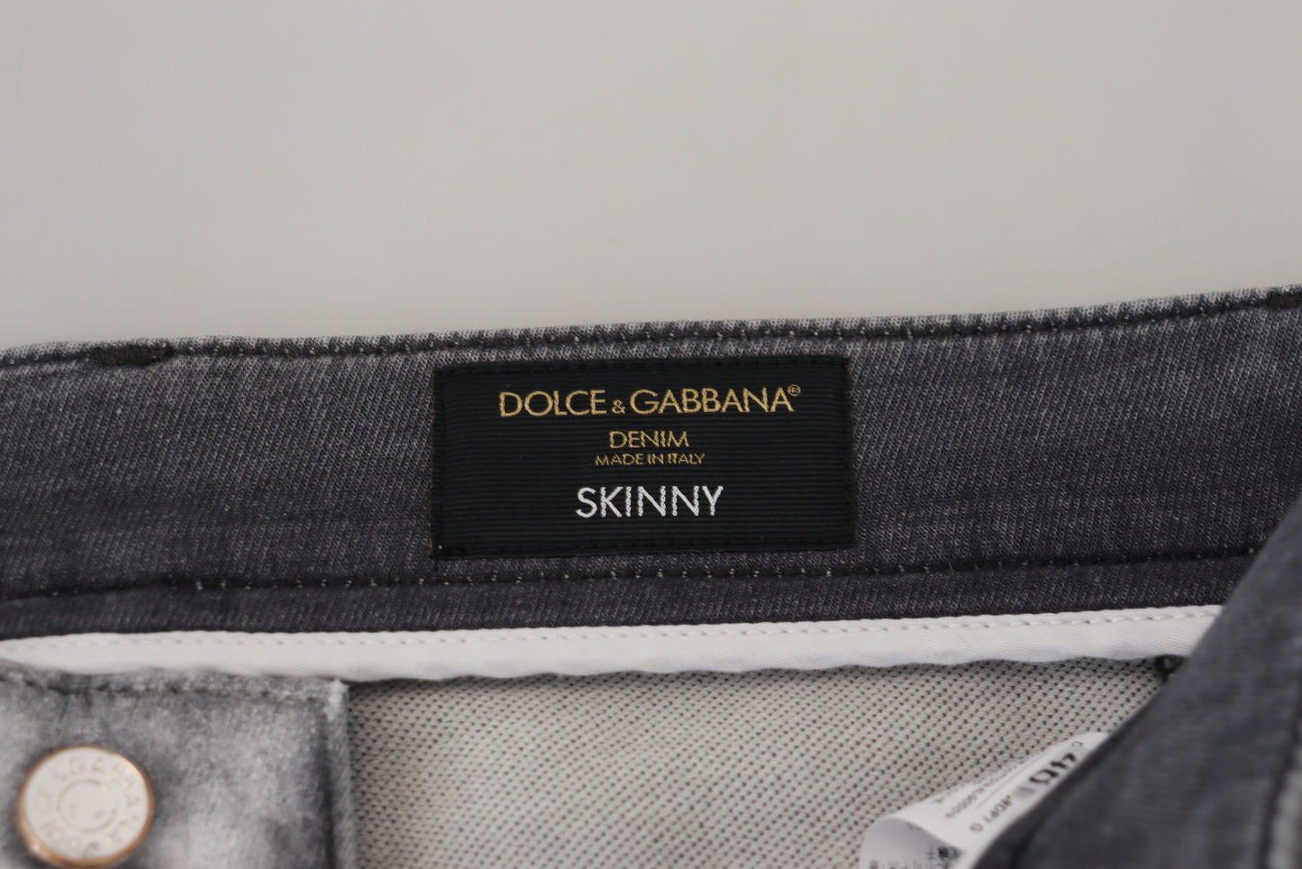 Dolce & Gabbana Elegante Grå Vaskede Bukser i Bomuldsblanding