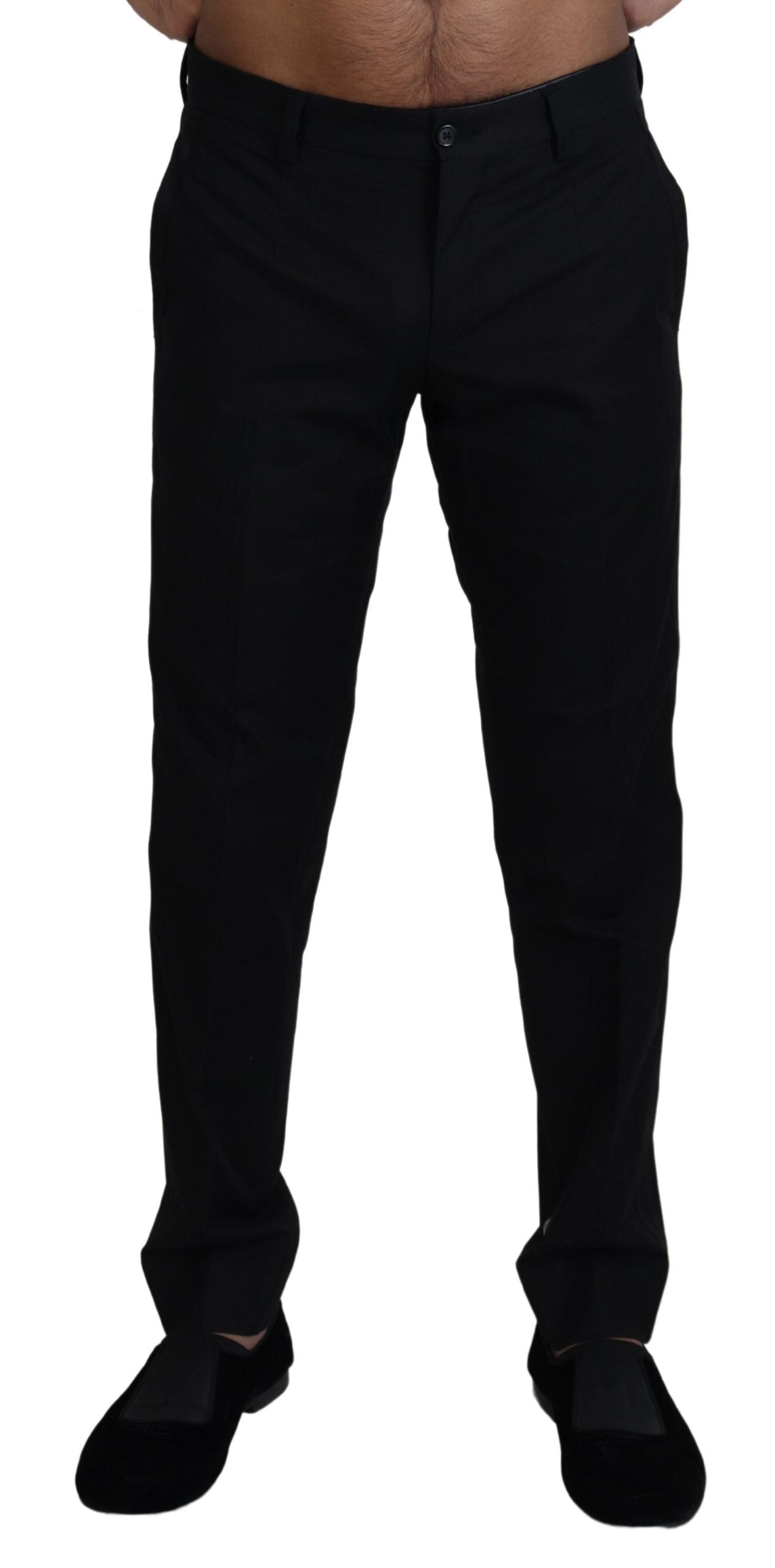 Dolce & Gabbana Elegante Sorte Bomuldsbukser