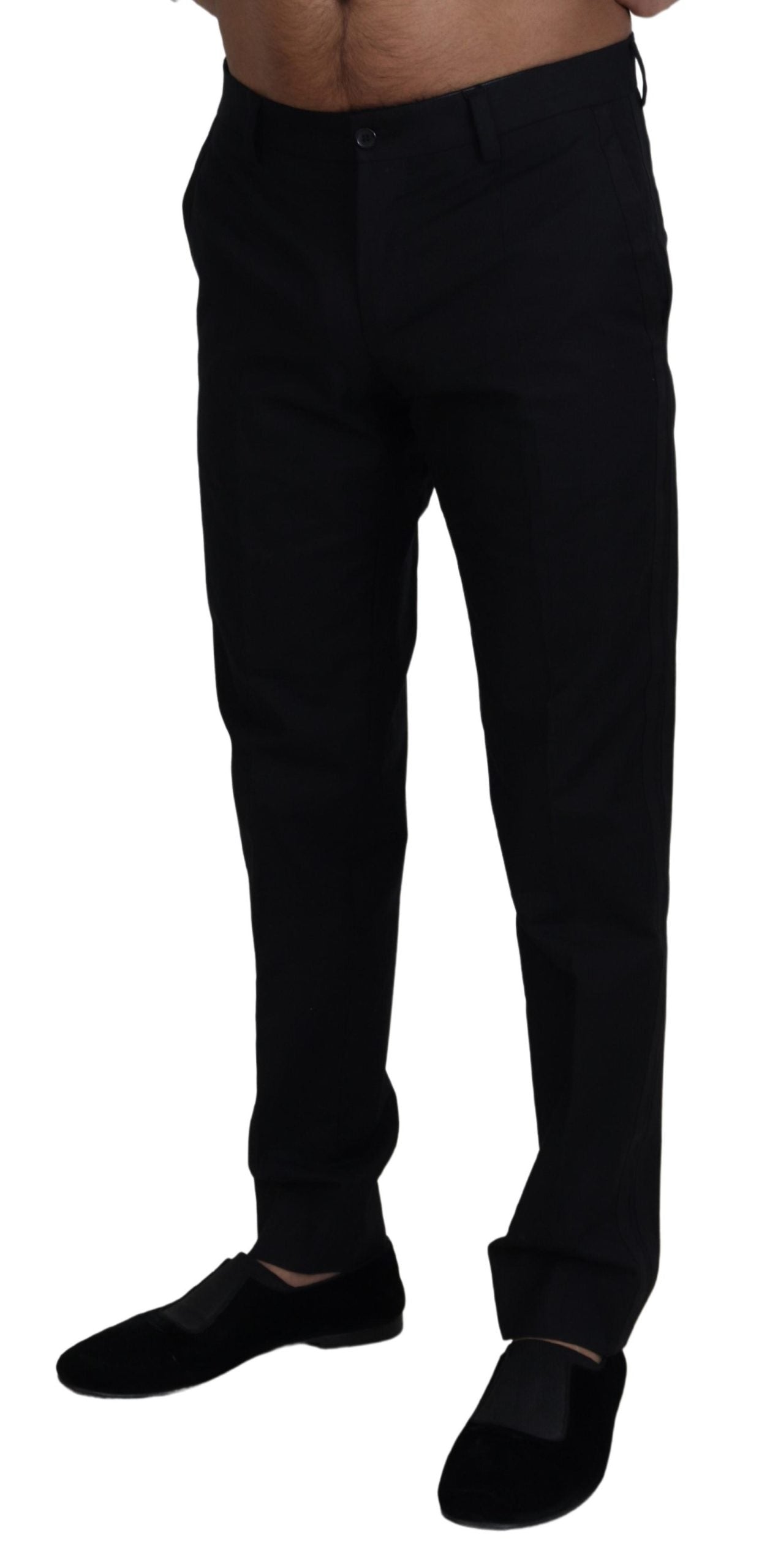 Dolce & Gabbana Elegante Sorte Bomuldsbukser