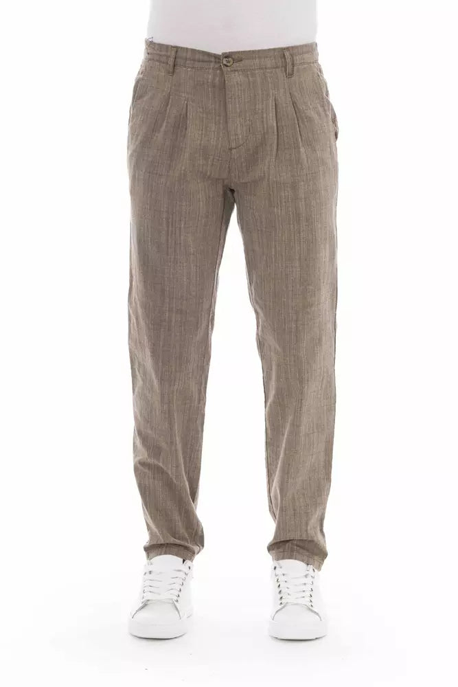 Baldinini Trend Beige Bomuld Chino Bukser Til Herrer