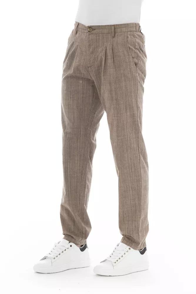 Baldinini Trend Beige Bomuld Chino Bukser Til Herrer