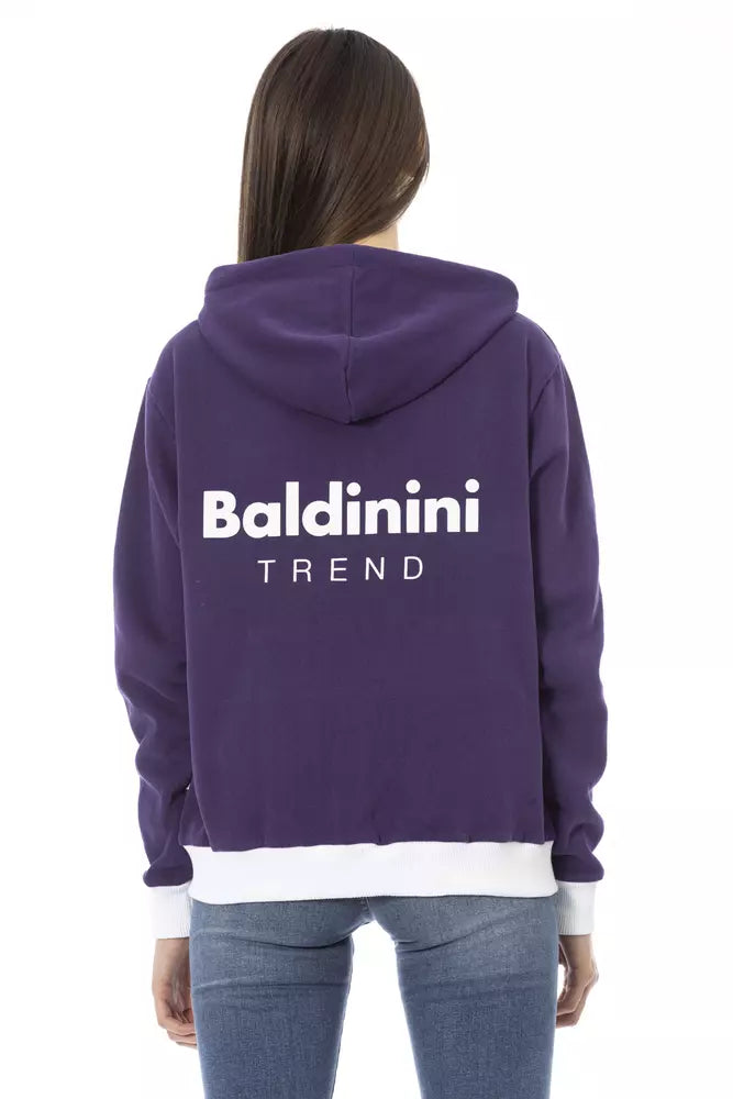 Baldinini Trend Lilla Bomuldssweater Til Kvinder