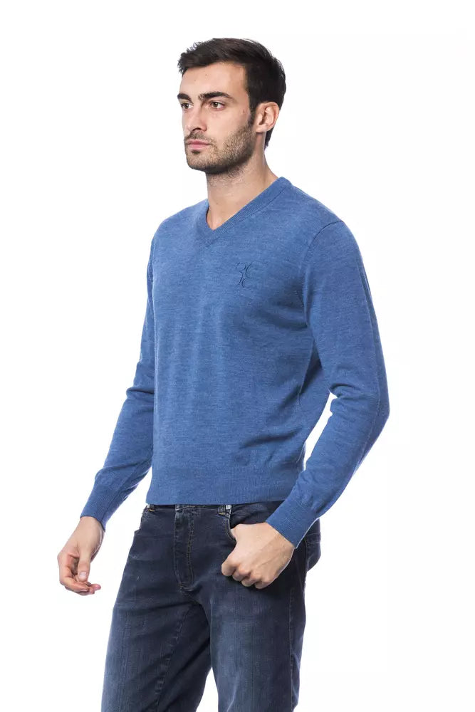 Billionaire Italian Couture Broderet Merinouldsweater med Rund Hals