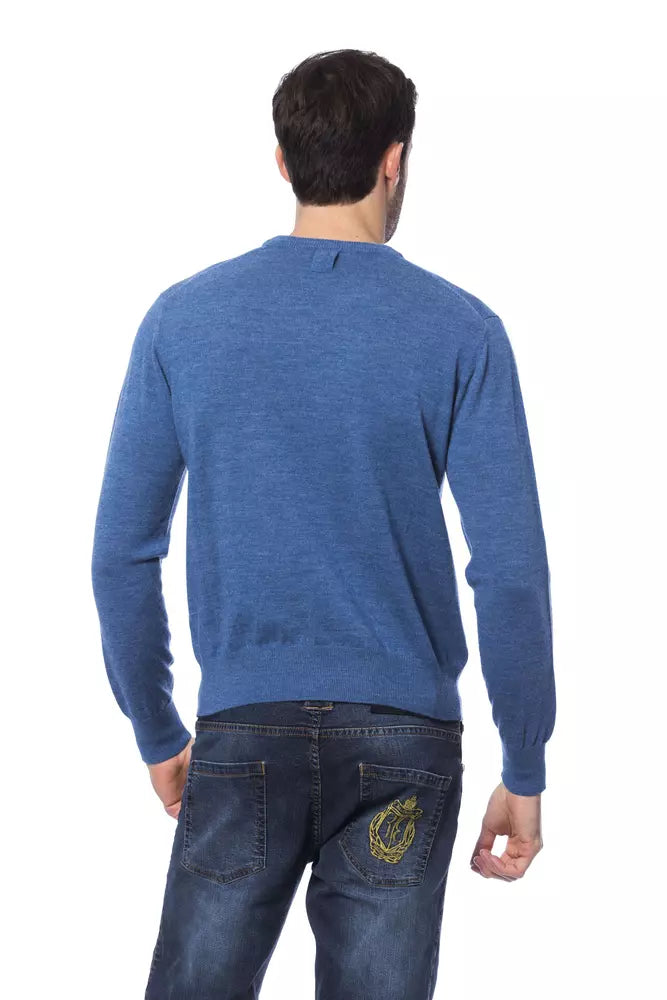 Billionaire Italian Couture Broderet Merinouldsweater med Rund Hals