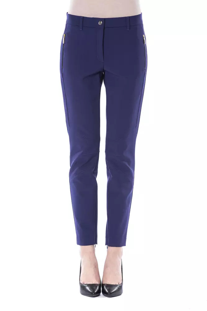 BYBLOS Blå Polyester Dame Slim-Fit Bukser