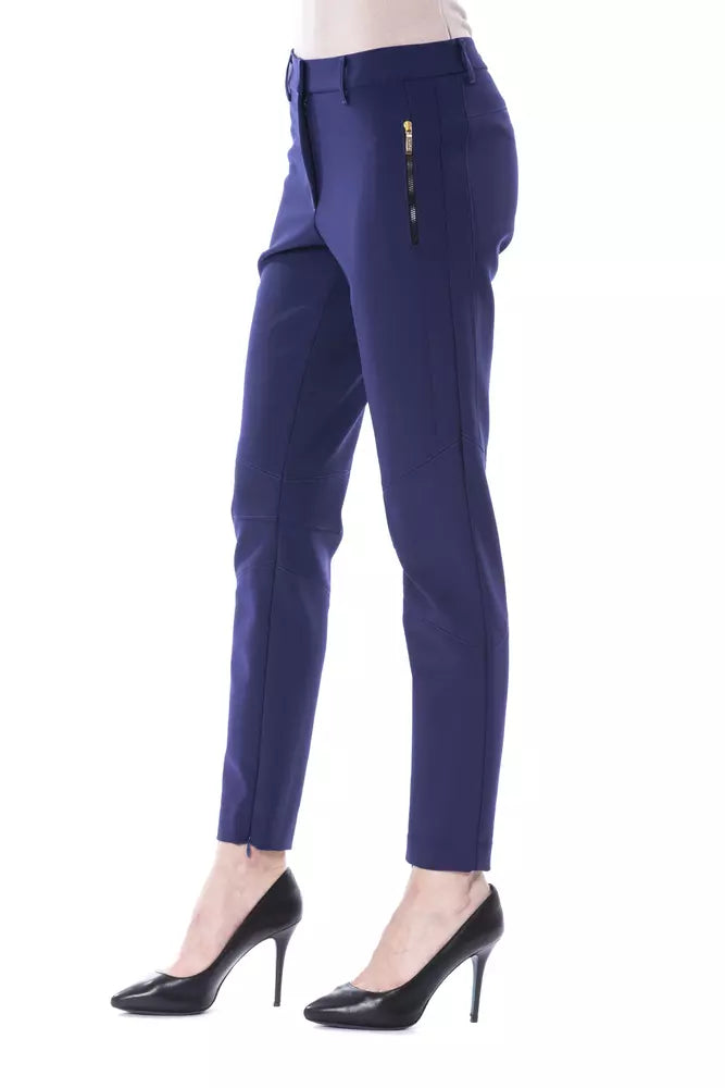 BYBLOS Blå Polyester Dame Slim-Fit Bukser