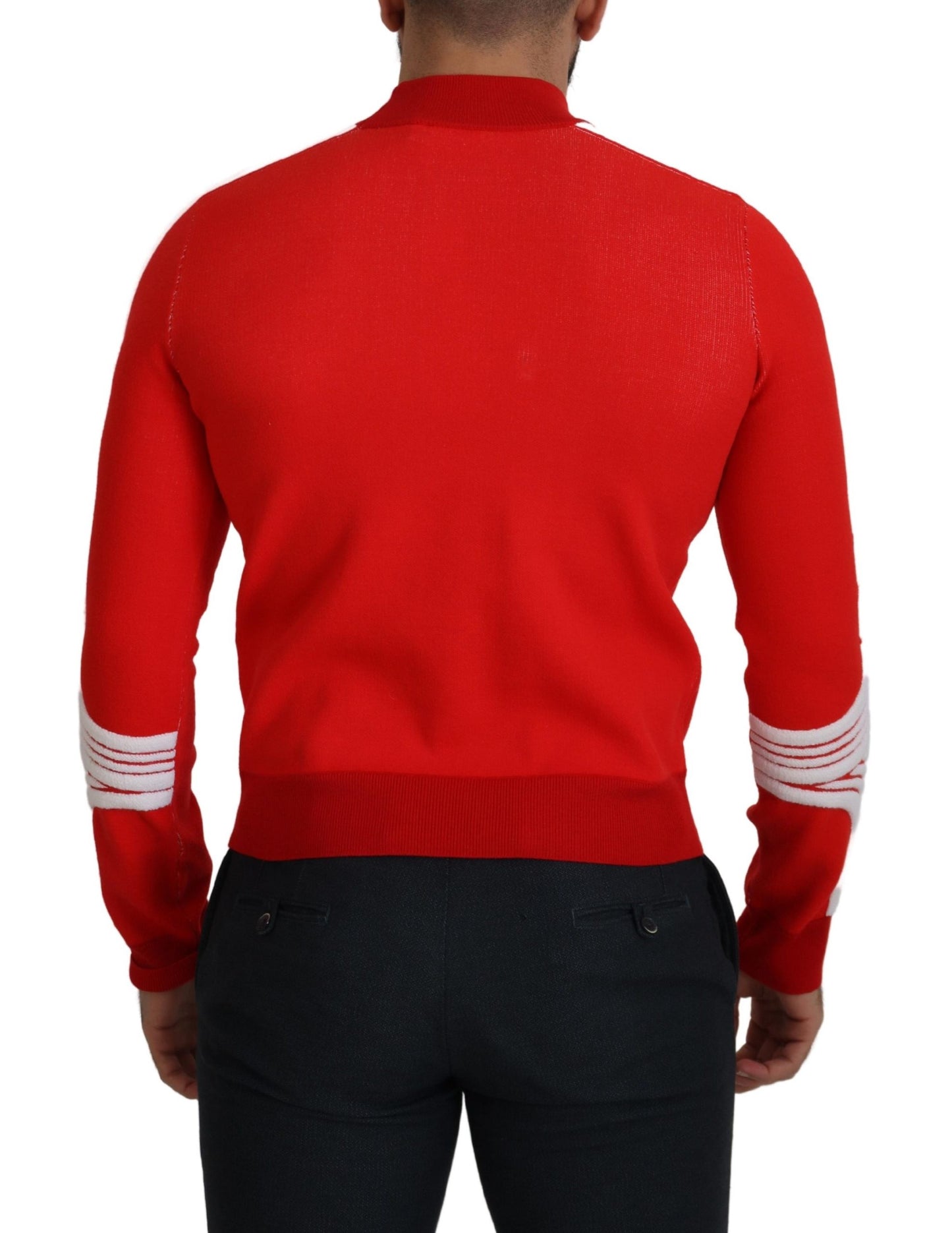 GCDS Elegant Rød Pullover Sweater til Herrer