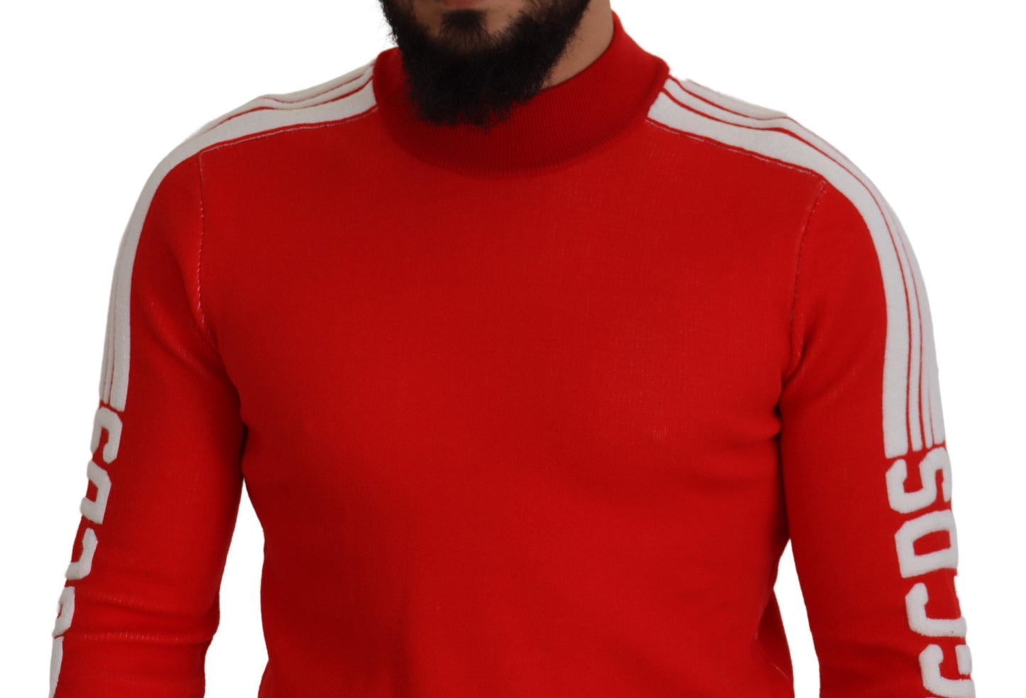 GCDS Elegant Rød Pullover Sweater til Herrer