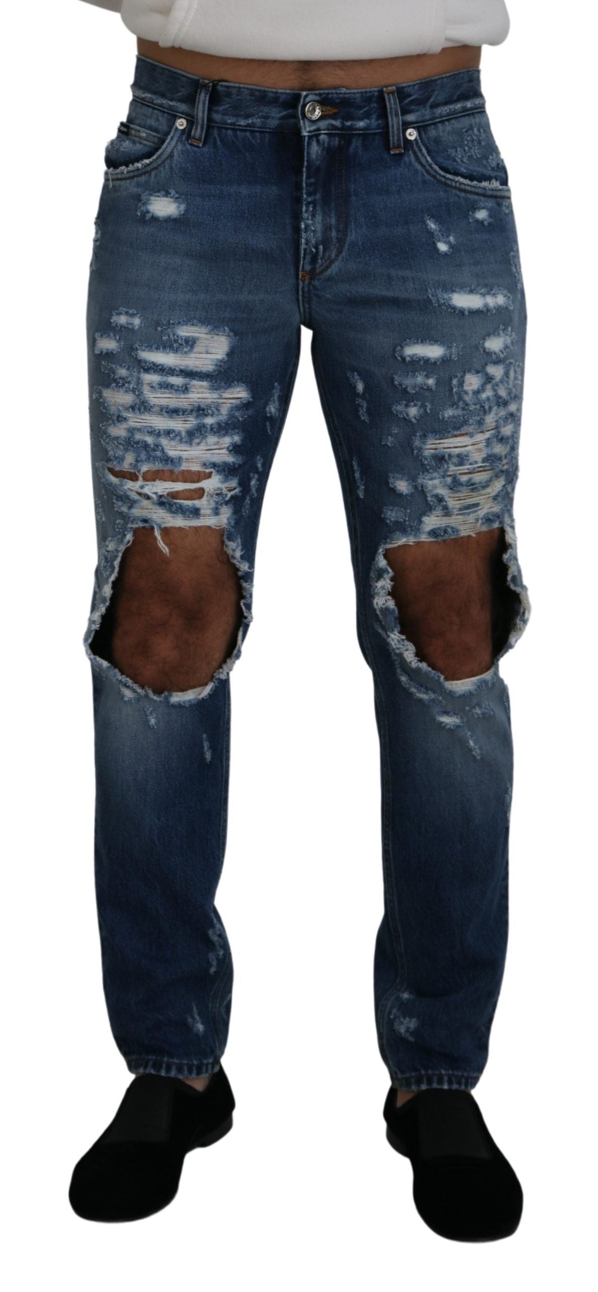Dolce & Gabbana Chic slidte denimbukser til den moderne mand