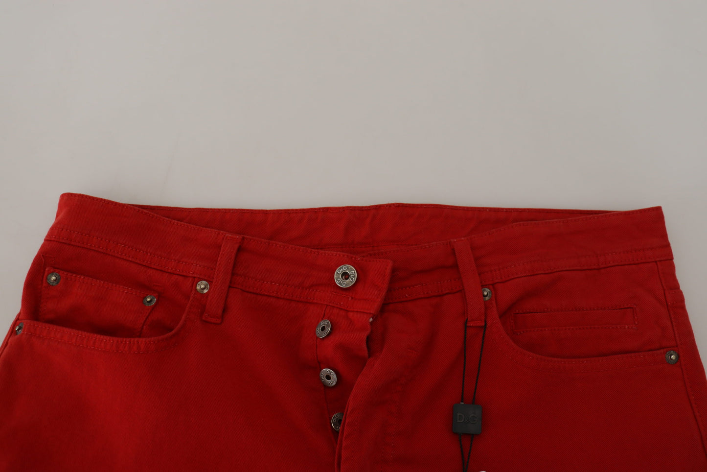 Dolce & Gabbana Chic Røde Bomuldsdenimbukser