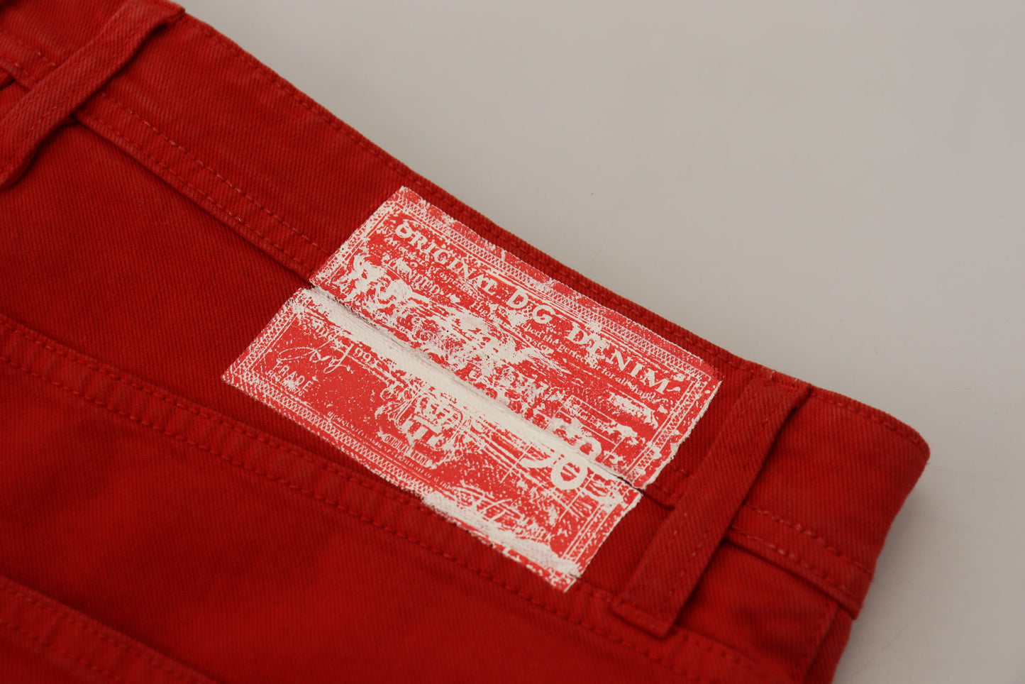 Dolce & Gabbana Chic Røde Bomuldsdenimbukser