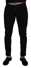 Dolce & Gabbana Elegante Sorte Slim Fit Denimbukser