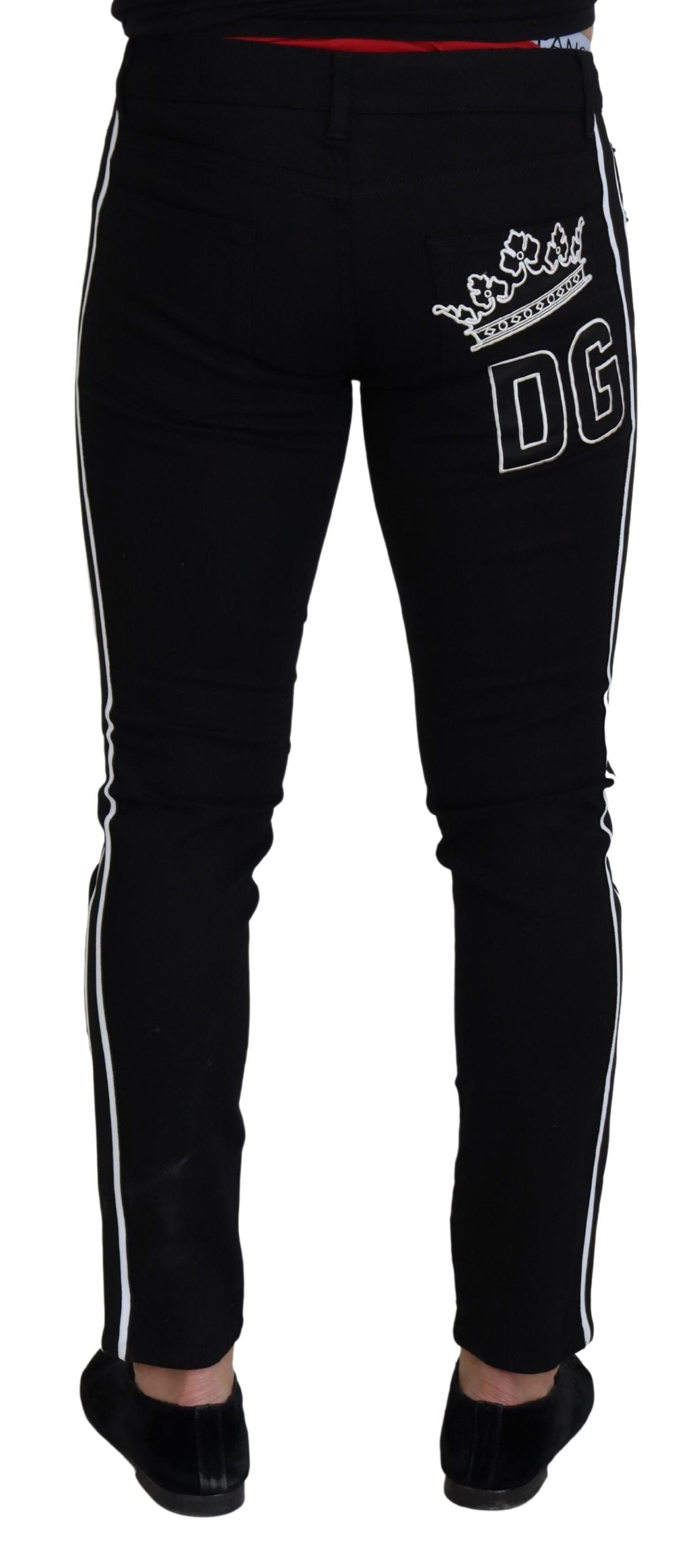 Dolce & Gabbana Elegante Sorte Slim Fit Denimbukser