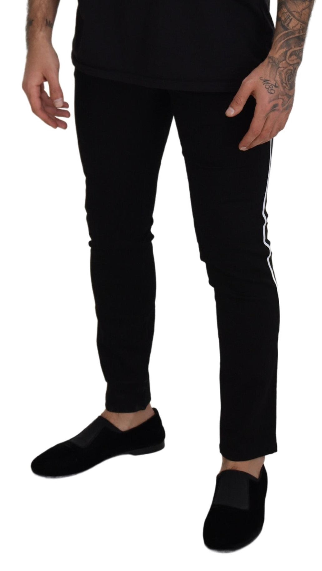 Dolce & Gabbana Elegante Sorte Slim Fit Denimbukser