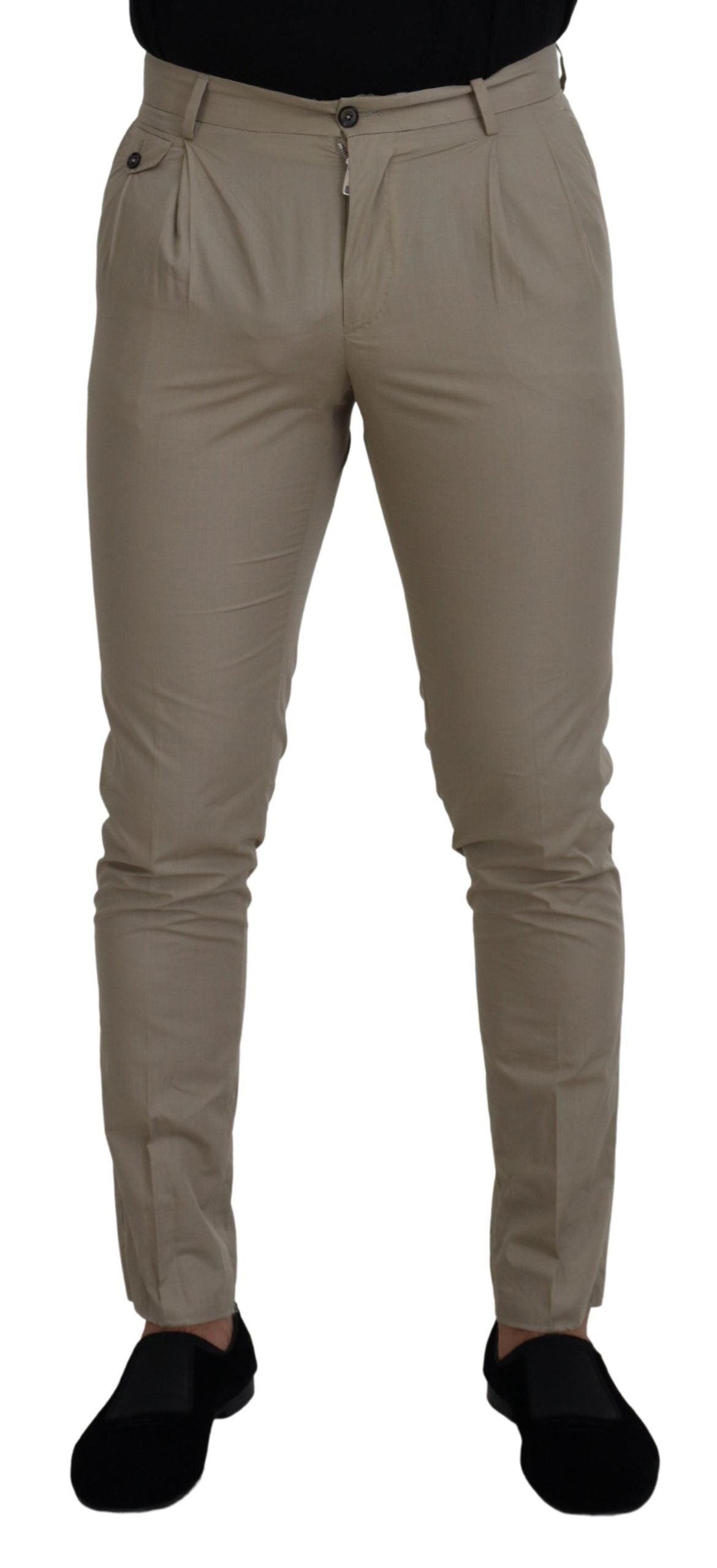 Dolce & Gabbana Fantastiske Beige Italienske Bomuldsbukser