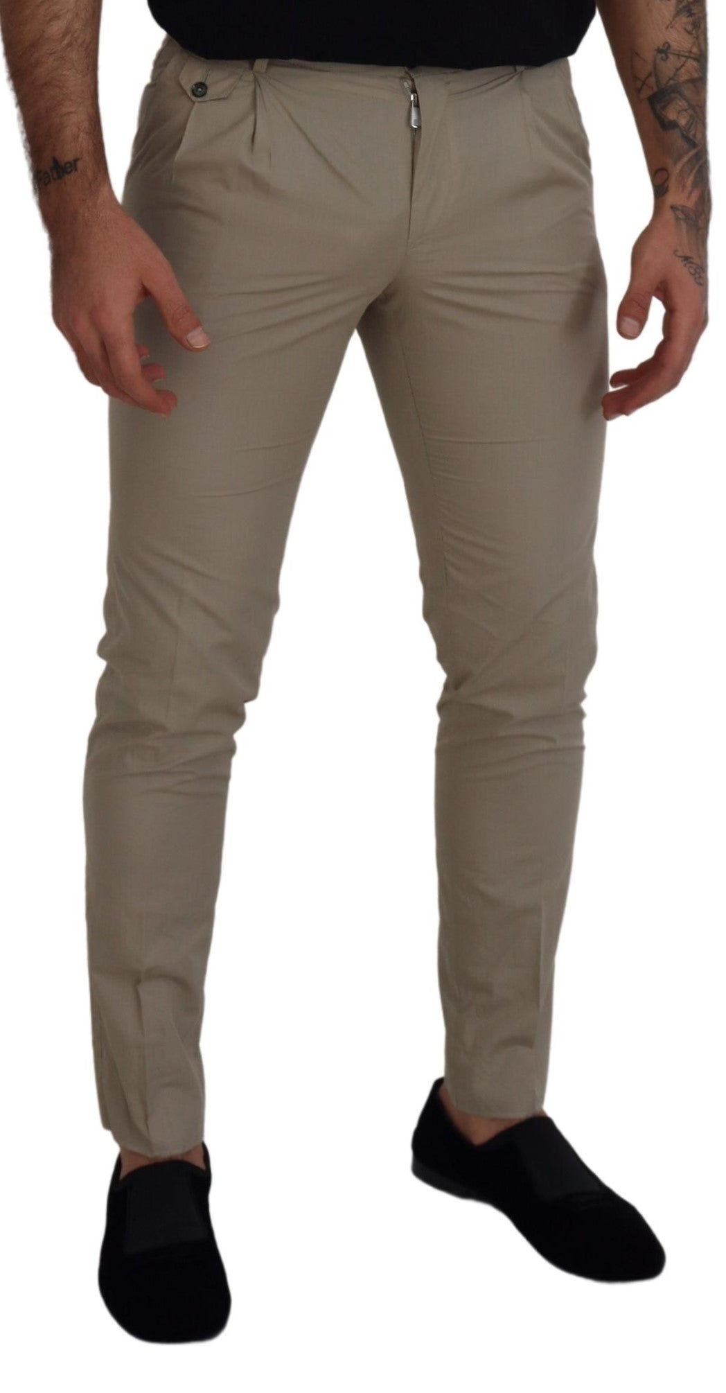 Dolce & Gabbana Fantastiske Beige Italienske Bomuldsbukser