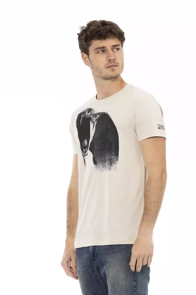 Trussardi Action Beige Bomuld Herre T-shirt