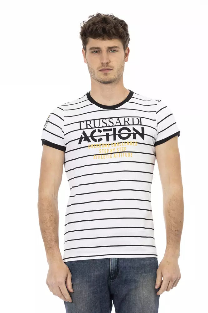 Trussardi Action Hvid Bomuld Herre T-shirt