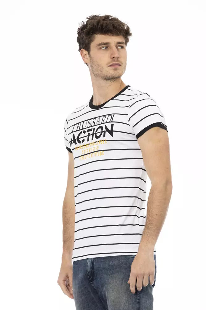 Trussardi Action Hvid Bomuld Herre T-shirt