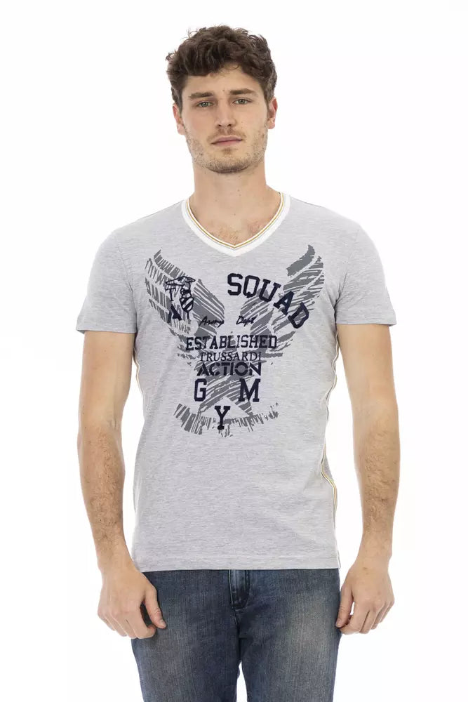 Trussardi Action grå bomulds-T-shirt til mænd