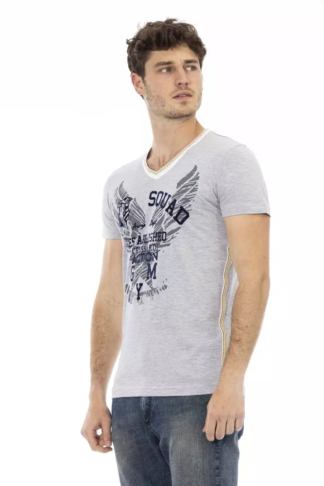 Trussardi Action grå bomulds-T-shirt til mænd