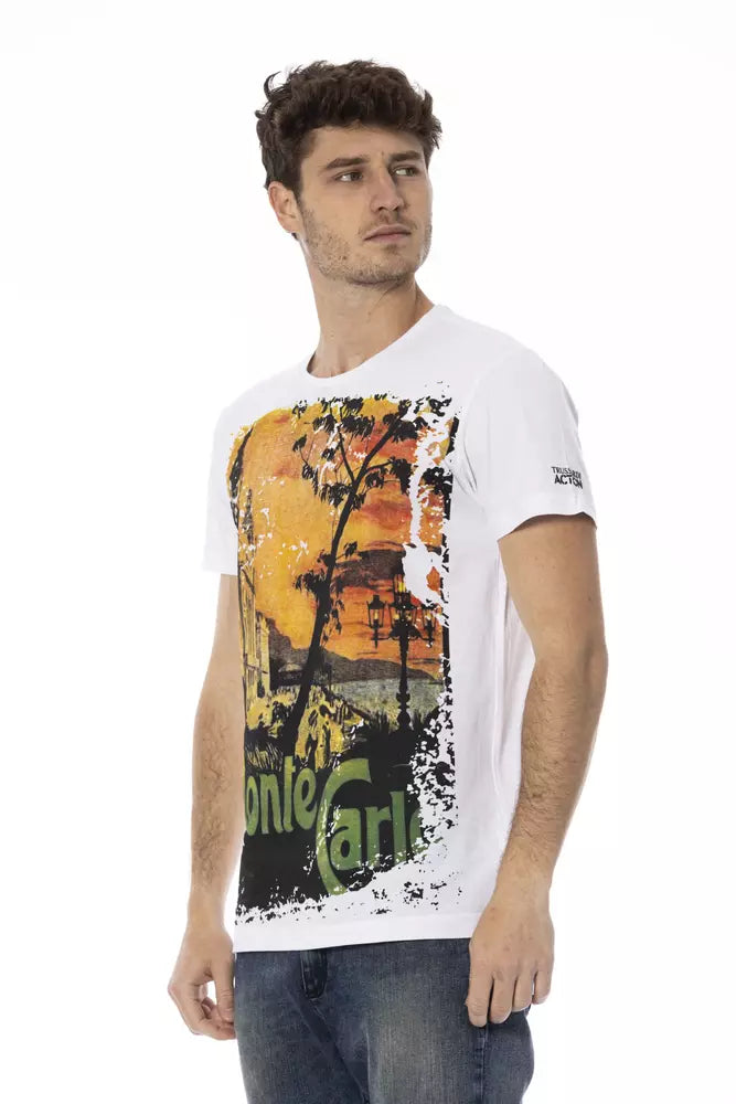 Trussardi Action Hvid Bomuld Herre T-shirt