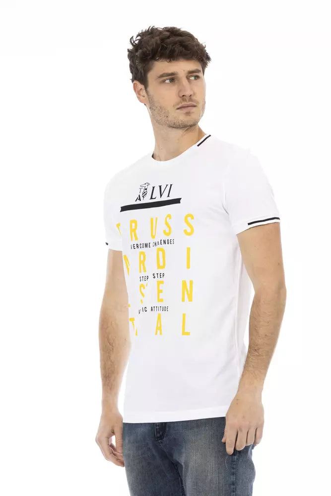 Trussardi Action Hvid Bomuld Herre T-shirt
