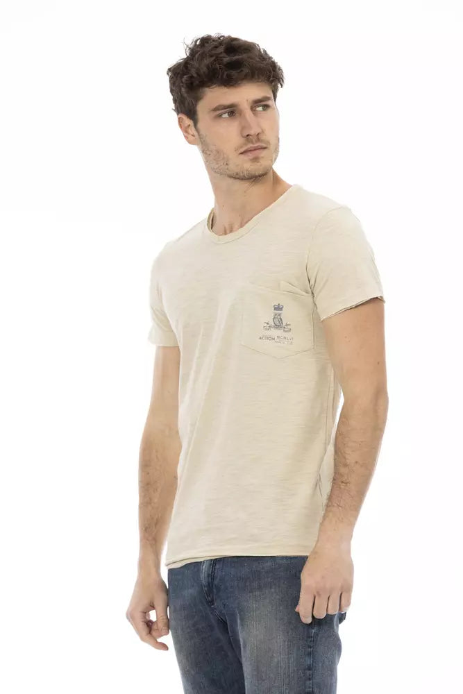 Trussardi Action Beige Bomuld Herre T-shirt