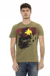 Trussardi Action Grøn bomulds-T-shirt til mænd