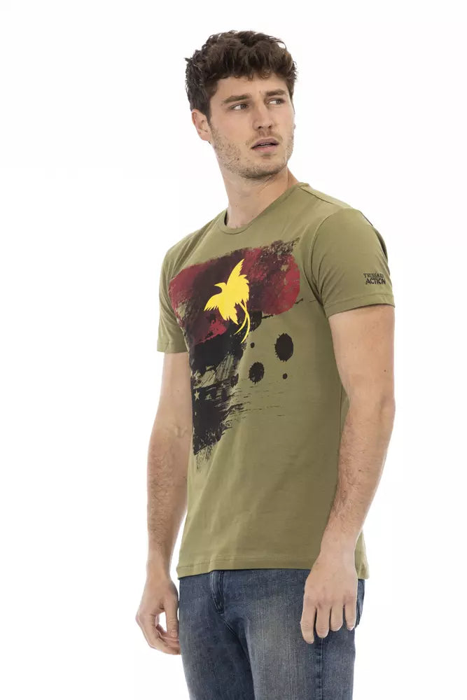 Trussardi Action Grøn bomulds-T-shirt til mænd